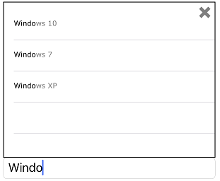 List matches the input text