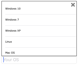 List appear when touch the textbox